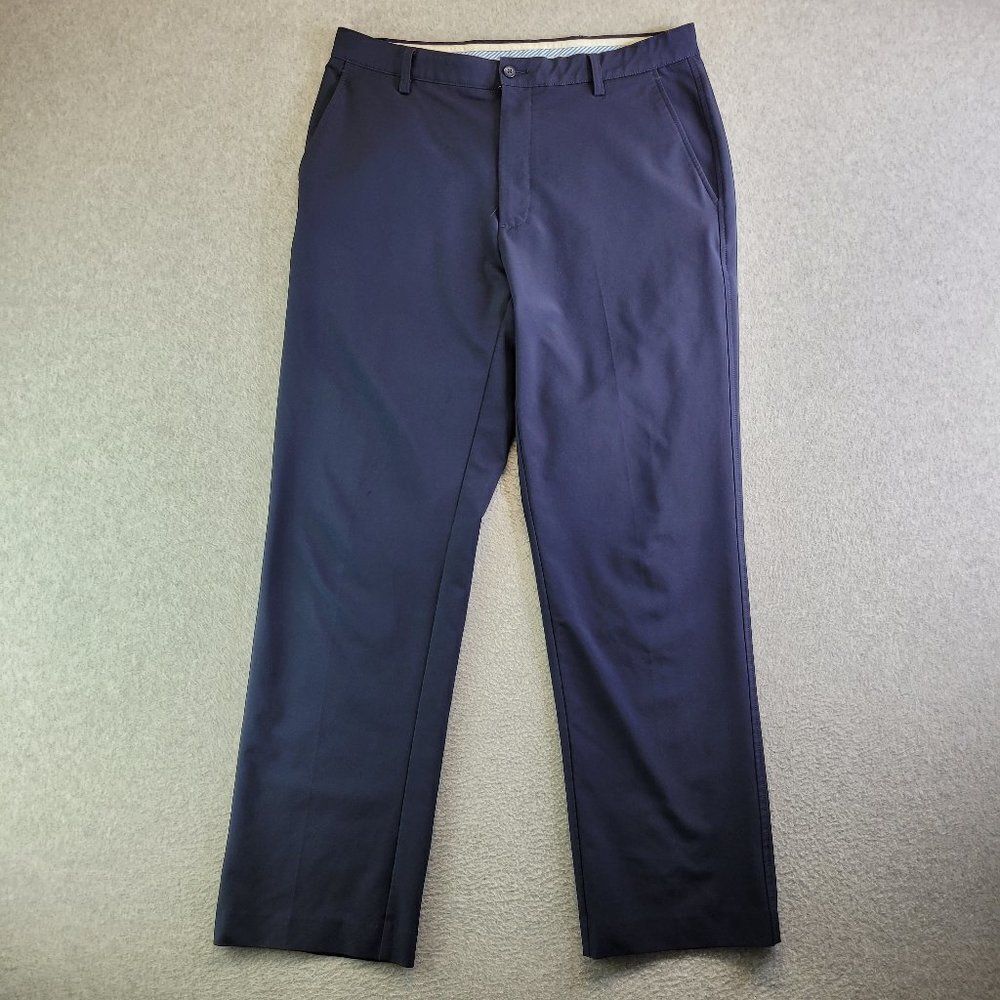 Footjoy Pants Mens 36X32 Blue Straight Leg Flat Front Chino Golf Athleisure FJ